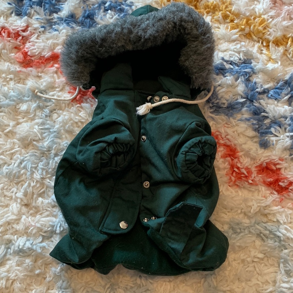 Green Dog Clothing Dog Winter Coat Parka size Medium